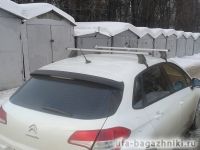 Багажник на крышу Citroen C4 sedan / hatchback c 2011 г., Атлант, прямоугольные дуги, опора Е