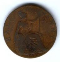 1/2 пенни 1921 г. Великобритания