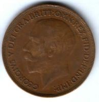 1 пенни 1915 г. Великобритания