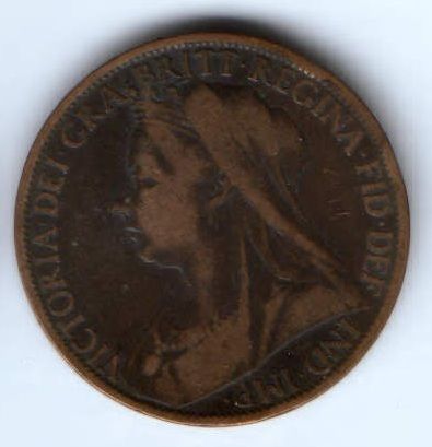 1 пенни 1898 г. Великобритания