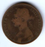 1 пенни 1890 г. Великобритания