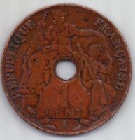 1 цент 1930 г. Индокитай (Франция)