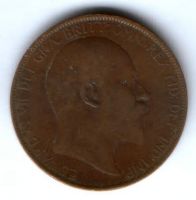 1 пенни 1906 г. Великобритания