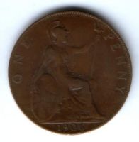 1 пенни 1906 г. Великобритания