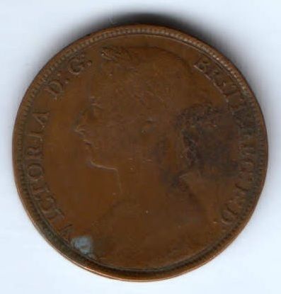 1 пенни 1893 г. Великобритания
