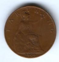 1 фартинг 1906 г. Великобритания1 фартинг 1906 г. Великобритания