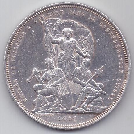 5 франков 1881 г. Швейцария