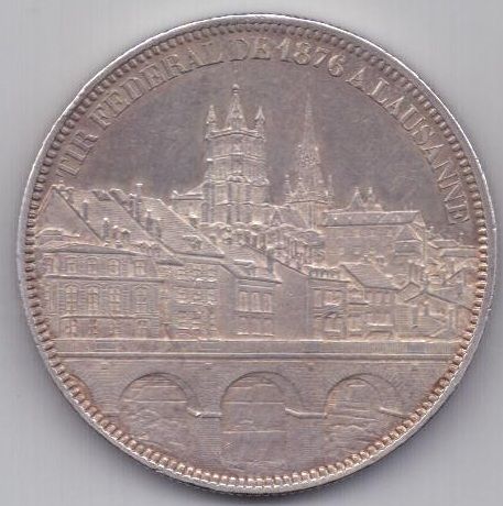 5 франков 1876 г. Швейцария
