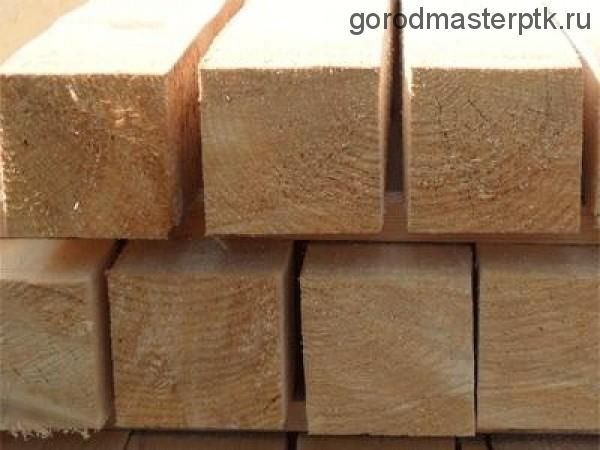 Брус 100х100х6000 мм обрезной, хвоя, (сосна, ель) 1-2 сорт