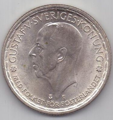 2 кроны 1948 г.UNC редкий год. Швеция