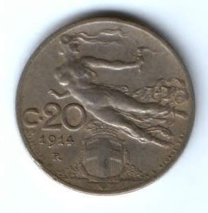 20 чентезимо 1914 г. Италия