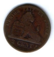 2 сантима 1870 г. Бельгия