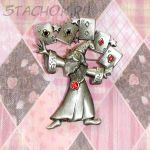 Брошь "Повелитель карт" под олово, стразы