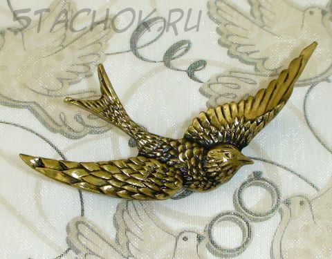 Брошь "Бронзовая птица" под бронзу