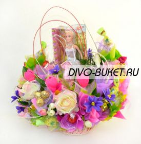 Букет из конфет №450 "Кукла"