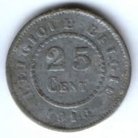 25 сантимов 1916 г. Бельгия. Германская оккупация