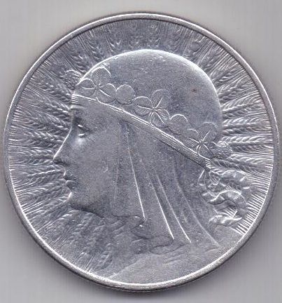 10 злотых 1933 г. UNC Польша