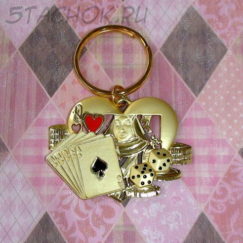 Брелок "Азартные игры" под золото/эмаль