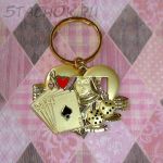 Брелок "Азартные игры" под золото/эмаль