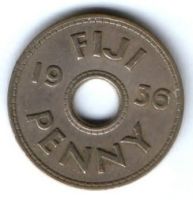 1 пенни 1936 г. Фиджи
