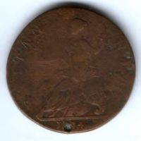 1/2 пенни 1774 г. Великобритания