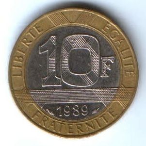 10 франков 1989 г. Франция