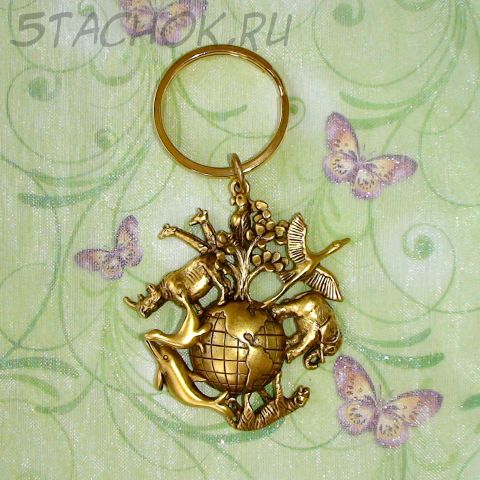 Брелок "Животный мир Земли" под античное золото