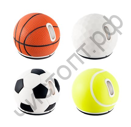 Мышь сувенир. беспровод. PERFEO PF-323-WOP-F, "SportBall Mouse", "Football", USB. 1000 dpi. Кноп: 2 + кол прокру. Силик чехол (сним для чист)