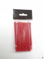 Цветная восковая свеча натуральная красная, 10 см, (уп. 20 шт.)