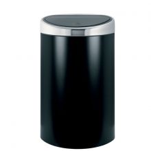 Ведро-бак для мусора Brabantia с крышкой Touch Bin - 40 л матовый черный (Нидерланды)