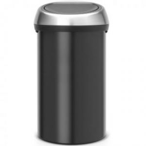 Мусорный бак (ведро) Brabantia Touch Bin Matt Black & Steel Fingerprint Proof 402548