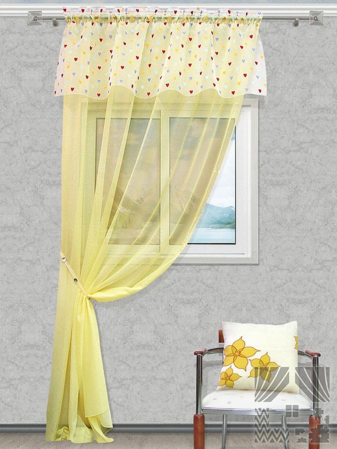 Тюль вуаль Нуари желтая