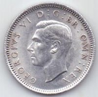 6 пенсов 1945 г. Великобритания