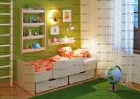 Детская кровать Легенда-14.1 с полками *