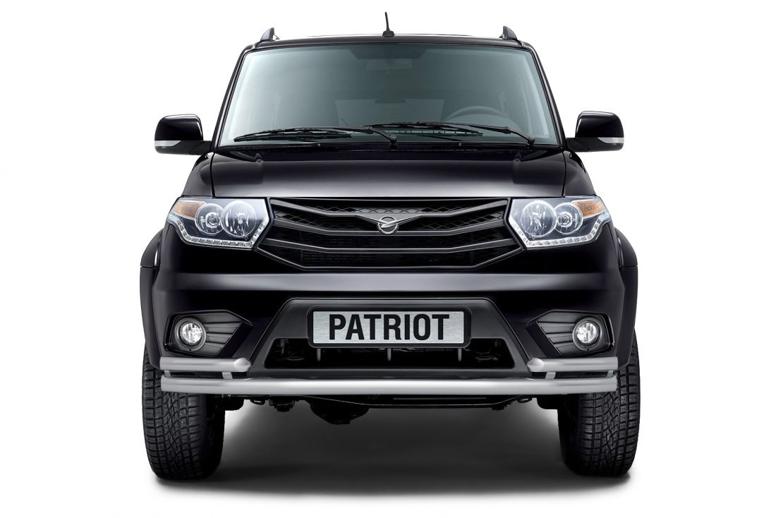 Защита переднего бампера двойная с углами d63/51мм (НПС) UAZ PATRIOT 2014-