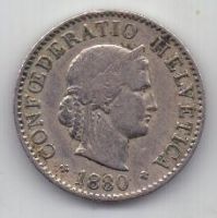 5 раппенов 1880 г. Швейцария