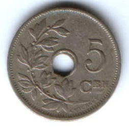 5 сантимов 1910 г. Бельгия