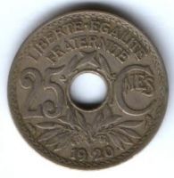 25 сантимов 1920 г. Франция
