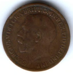 1 фартинг 1919 г. Великобритания