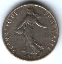 1/2 франка 1974 г. Франция