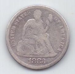 1 дайм 1883 г. США