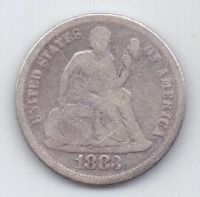 1 дайм 1883 г. США