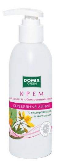 Крем для обветренных рук с подорожником, чистотелом и наносеребром, 200 мл. Domix