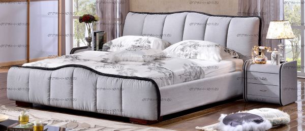 Кровать кожаная #S08 с подъемным механизмом