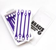 Cиликоновые шнурки для обуви Hilaces цвет Фиолетовый/Белый в раскрытой упаковке