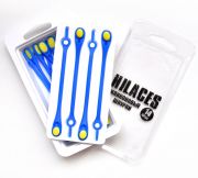 Cиликоновые шнурки для обуви Hilaces цвет Голубой/Желтый в раскрытой упаковке