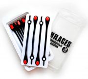 Cиликоновые шнурки для обуви Hilaces цвет Черный/Красный в раскрытой упаковке