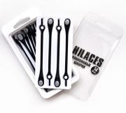 Cиликоновые шнурки для обуви Hilaces цвет Черный/Серый в раскрытой упаковке