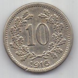 10 геллеров 1916 г. Австрия