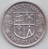1 рупия 1934 г. Маврикий